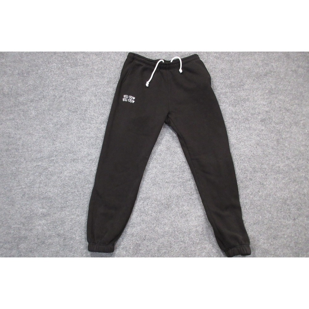 Kill Crew Jogger Sweatpants Mens L Black heavyweight Drawstring Pockets Logo